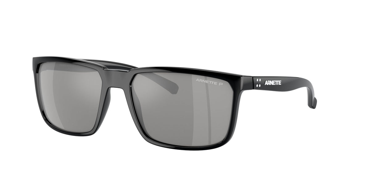 Arnette Stripe 0AN4251 2900Z3 58 Black Recycled / Grey Mirror Silver 80 Polarized