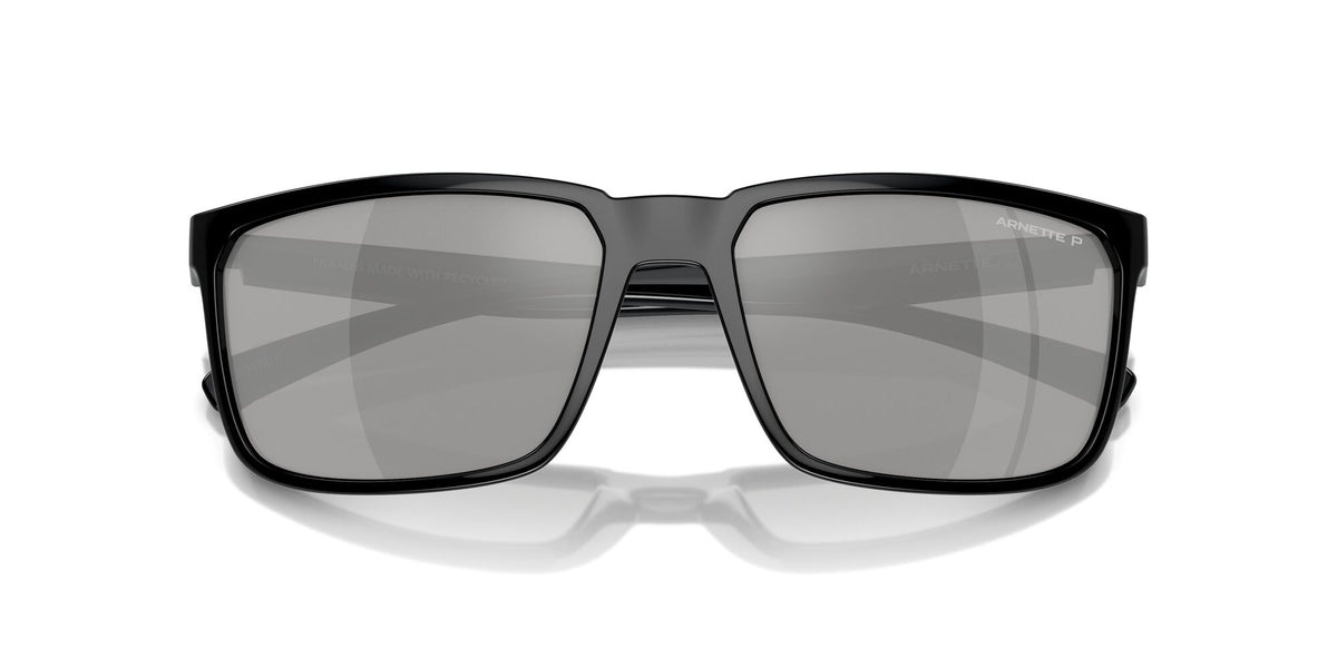 Arnette Stripe 0AN4251 2900Z3 58 Black Recycled / Grey Mirror Silver 80 Polarized