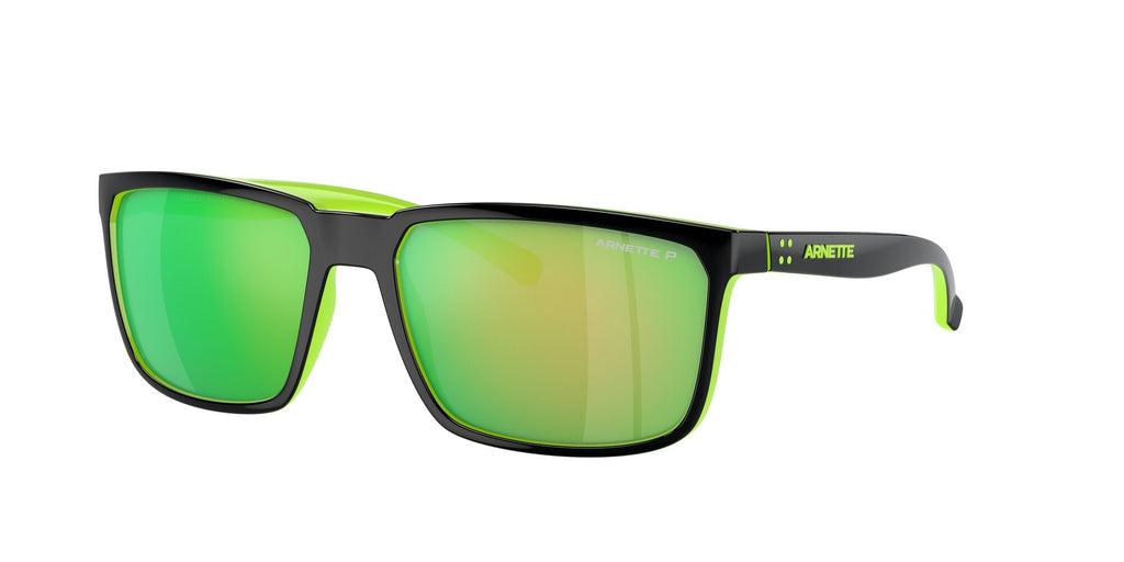 Arnette Stripe 0AN4251 29421I 58 Black/Fluo Green / Dark Grey Mirror Green Polarized