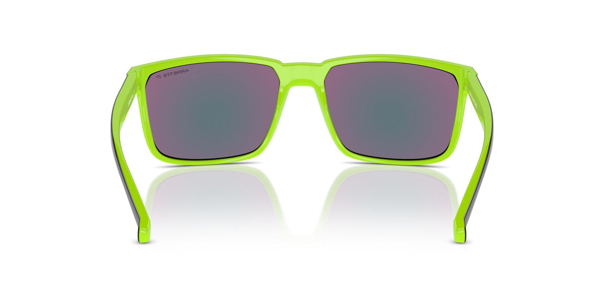 Arnette Stripe 0AN4251 29421I 58 Black/Fluo Green / Dark Grey Mirror Green Polarized