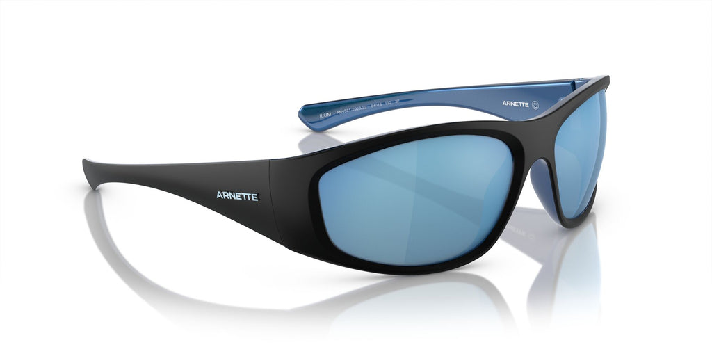 Arnette Ilum 0AN4331 292322 64 Matte Black/Shiny Alumina Blue / Dark Grey Mirror Water Polar 64 / Polycarbonate / Injected / Injected