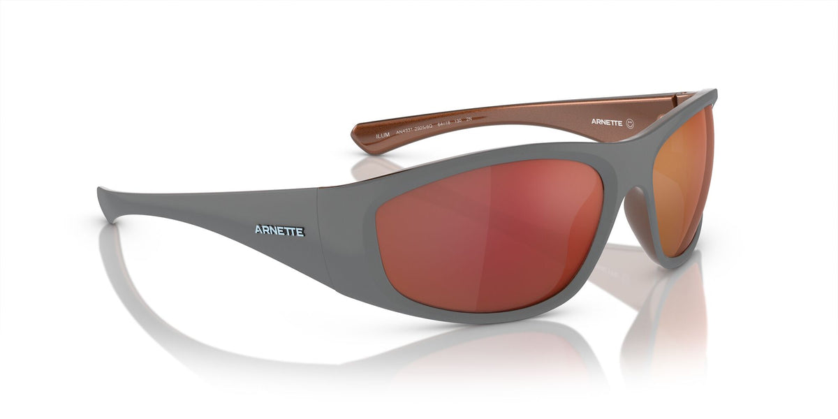 Arnette Ilum 0AN4331 29256Q 64 Matte Grey/Alumina Bronze / Grey Mirror Orange/Yellow 64 / Polycarbonate / Injected / Injected