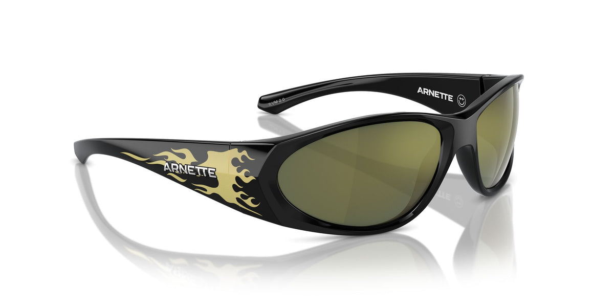 Arnette Ilum 2.0 0AN4342 29476R 62 Black/Gold Flames / Dark Green Mirror Petrol