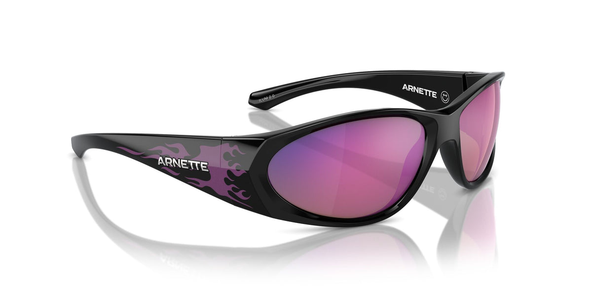 Arnette Ilum 2.0 0AN4342 29484X 62 Black/Violet Flames / Grey Mirror Violet