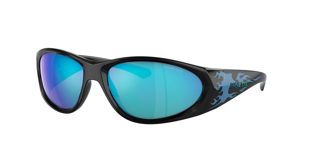 Arnette Ilum 2.0 0AN4342 295925 62 Black/Blue Flames / Light Green Mirror Blue