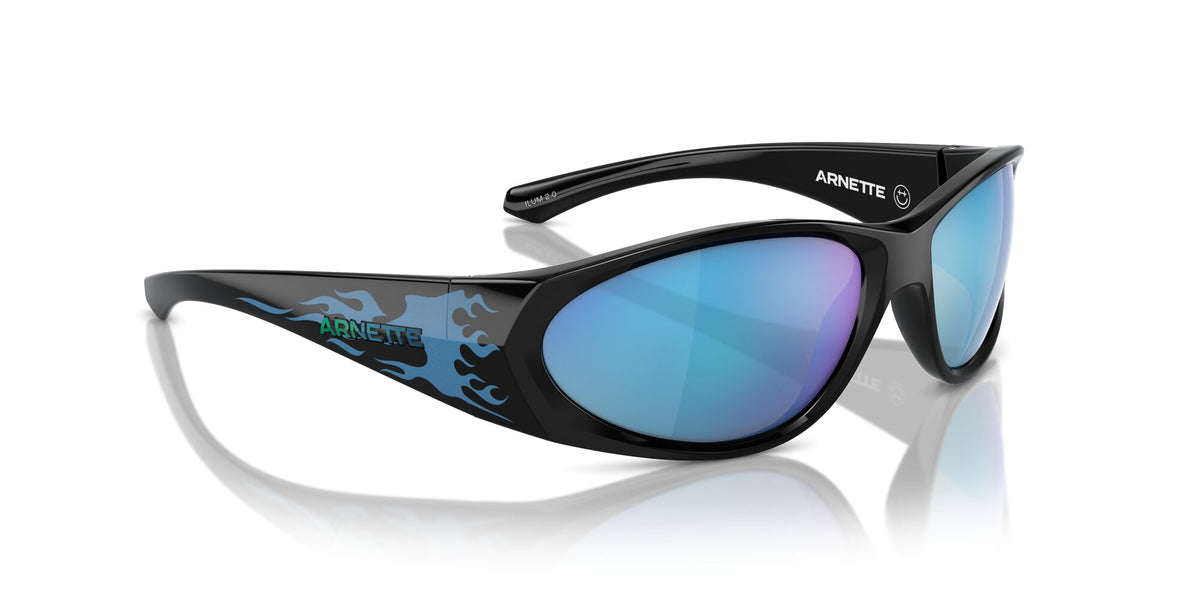 Arnette Ilum 2.0 0AN4342 295925 62 Black/Blue Flames / Light Green Mirror Blue