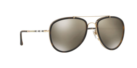 Burberry BE 3090Q Brushed Gold/Mt Dark Havana / Light Brown Mirror Dark Gold 58 / Plastic / Others