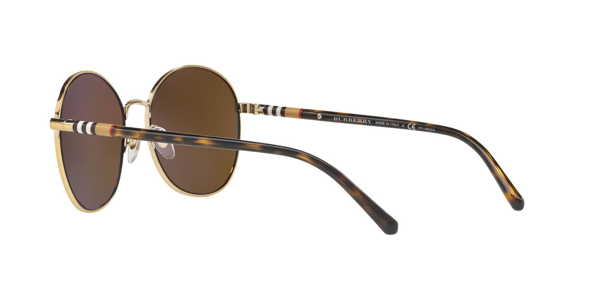 Burberry  0BE3094 11452O 56 Light Gold 
Polarised Dark Brown Mirror Gold 56 
Plastic 
Plastic