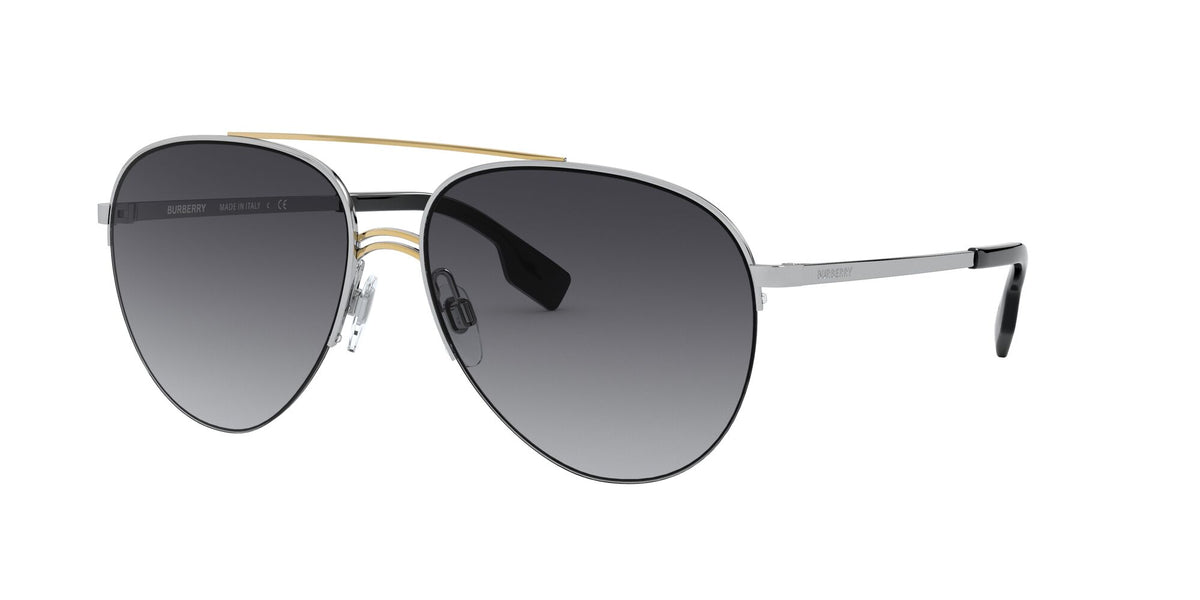Burberry BE 3113 Silver/Gold / Grey Gradient 59 / Plastic / Metal