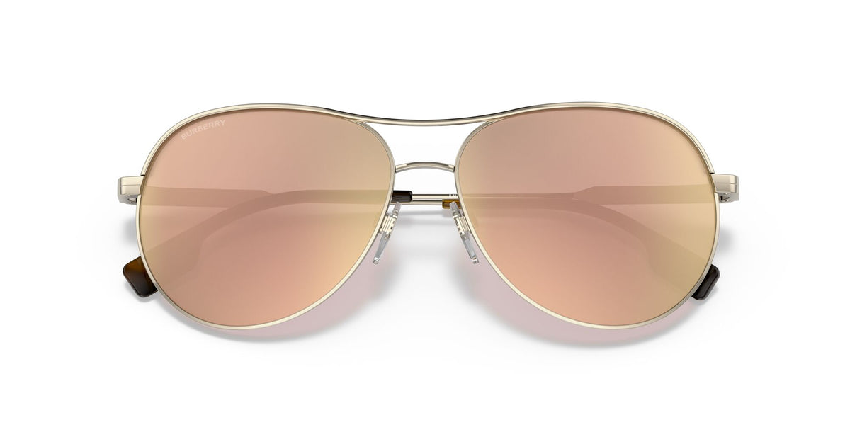 Burberry BE 3122 Light Gold / Brown Mirror Rose Gold 59 / Plastic / Metal
