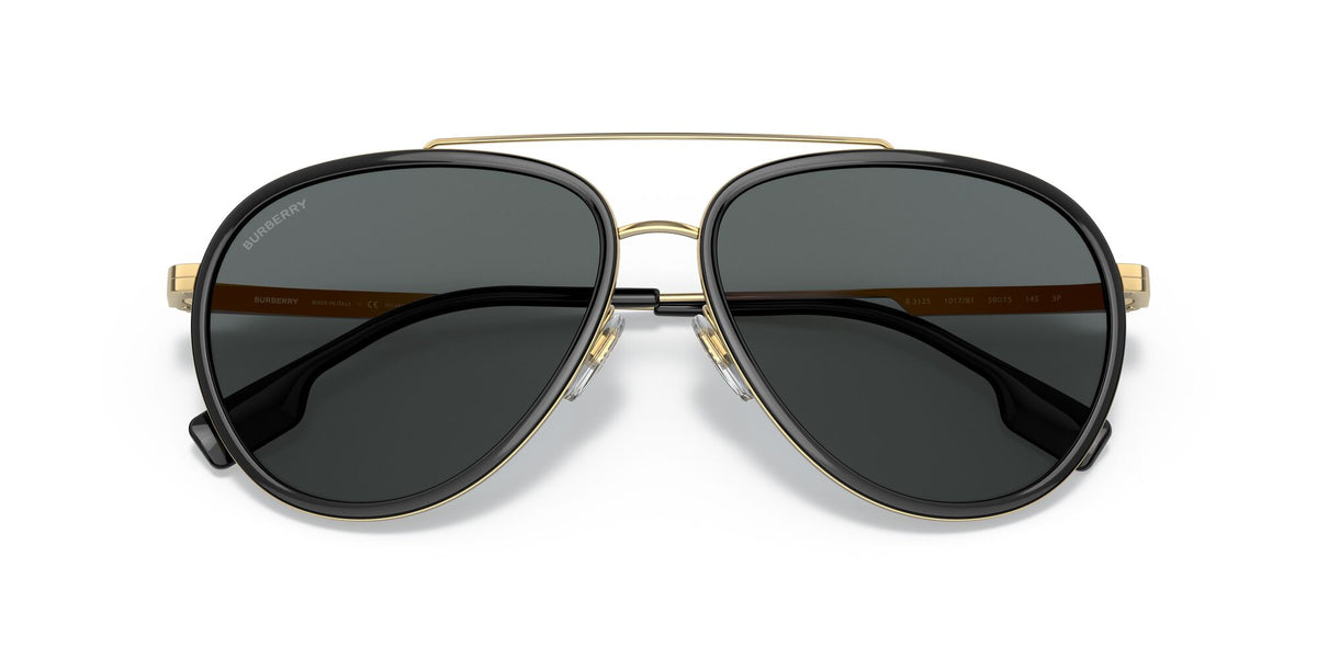 Burberry Oliver 0BE3125 101781 59 Gold / Dark Grey Polarised 59 / Plastic / Metal