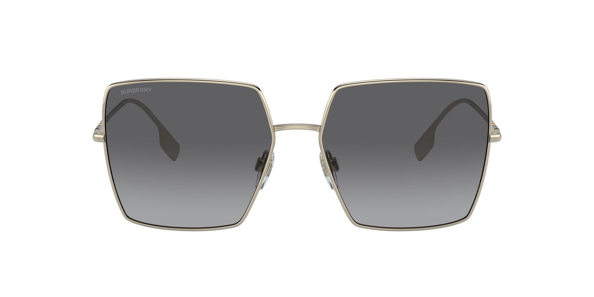 Burberry Daphne 0BE3133 1109T3 58 Light Gold 
Polarised Grey Gradient 58 
Cr39 
Metal 
Metal