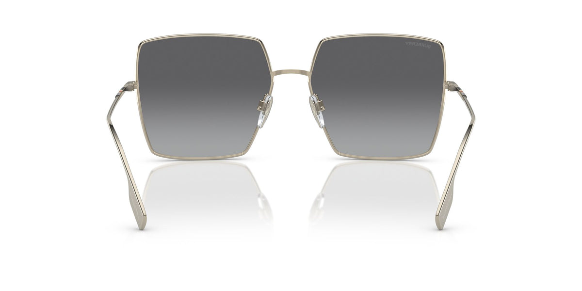 Burberry Daphne 0BE3133 1109T3 58 Light Gold 
Polarised Grey Gradient 58 
Cr39 
Metal 
Metal