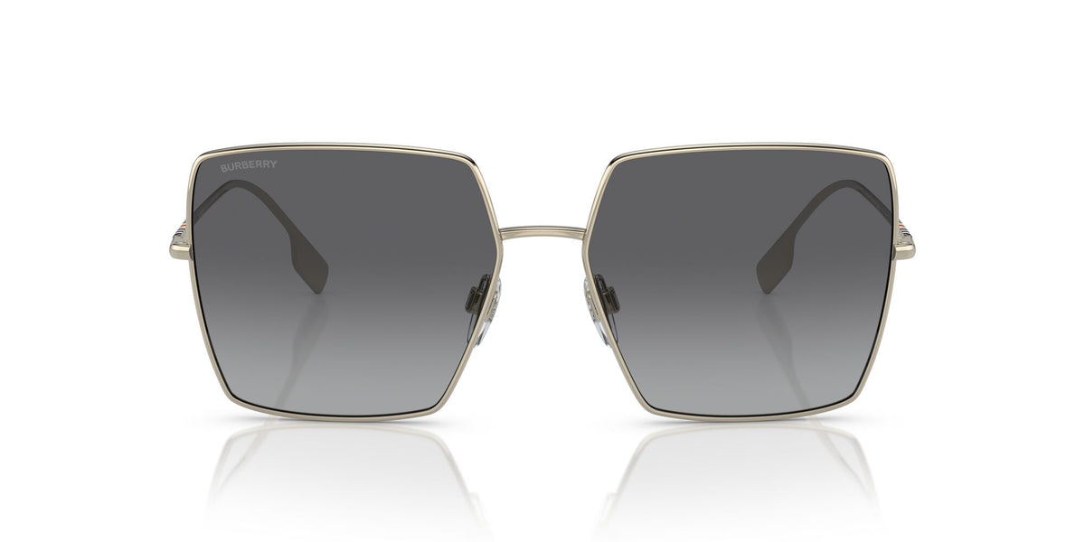 Burberry Daphne 0BE3133 1109T3 58 Light Gold 
Polarised Grey Gradient 58 
Cr39 
Metal 
Metal