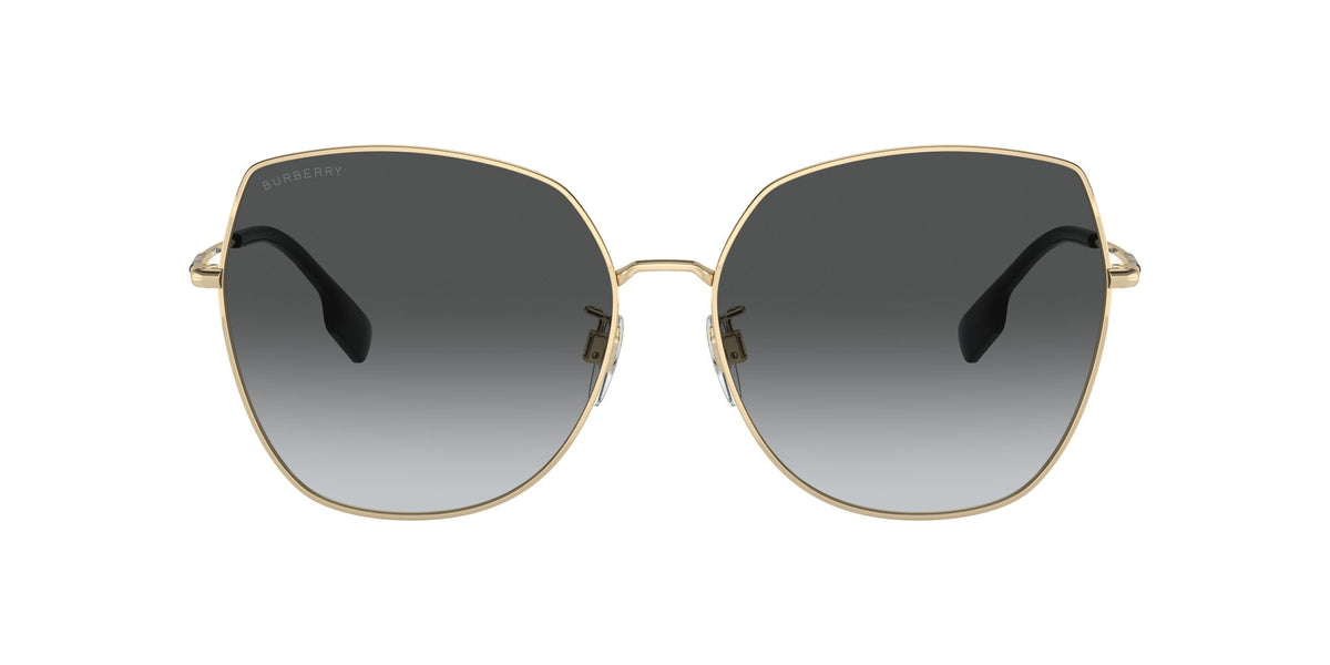 Burberry  0BE3136D 1109T3 60 Light Gold 
Grey Gradient Polarised 60 
Cr39 
Steel 
Metal