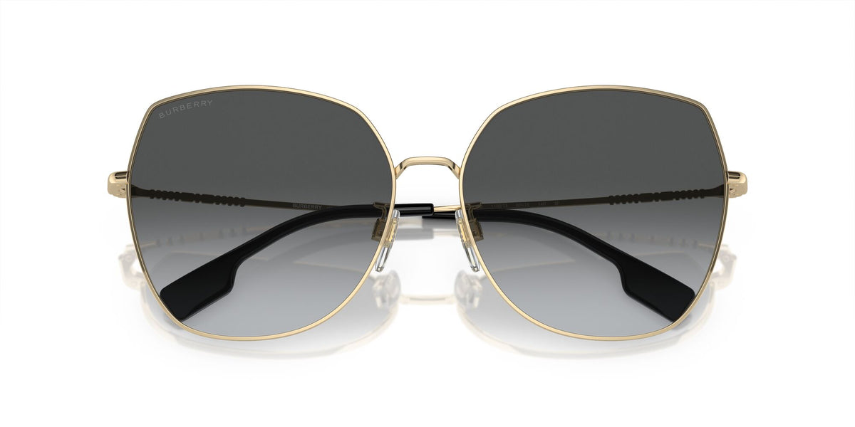 Burberry  0BE3136D 1109T3 60 Light Gold 
Grey Gradient Polarised 60 
Cr39 
Steel 
Metal