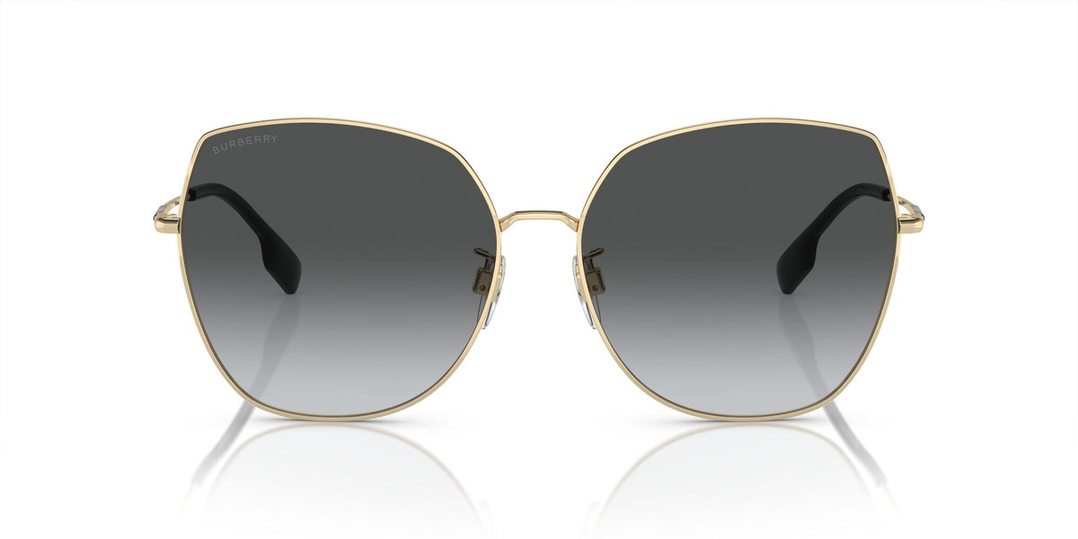 Burberry  0BE3136D 1109T3 60 Light Gold 
Grey Gradient Polarised 60 
Cr39 
Steel 
Metal