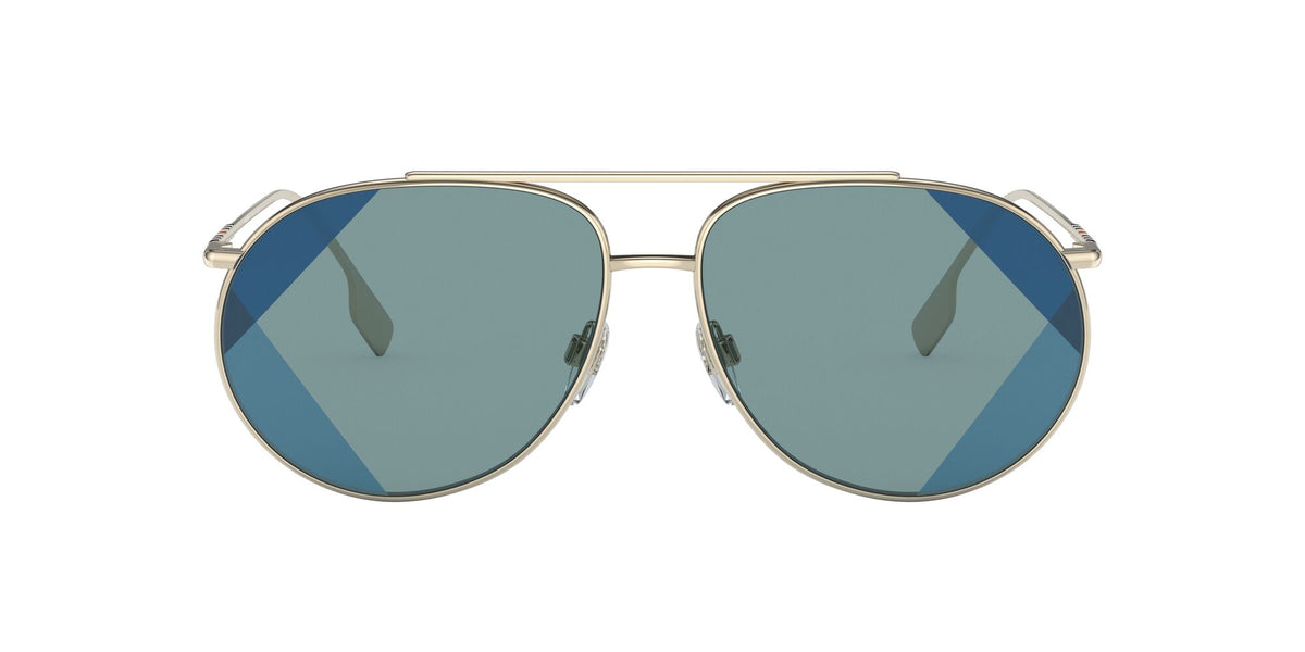 BE 3138 Burberry Alice Light Gold / Blue Uv Print 61 61 / Polycarbonate / Steel / Metal