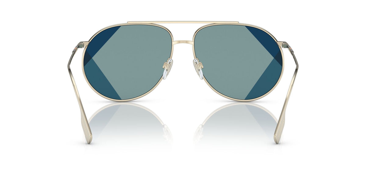 BE 3138 Burberry Alice Light Gold / Blue Uv Print 61 61 / Polycarbonate / Steel / Metal
