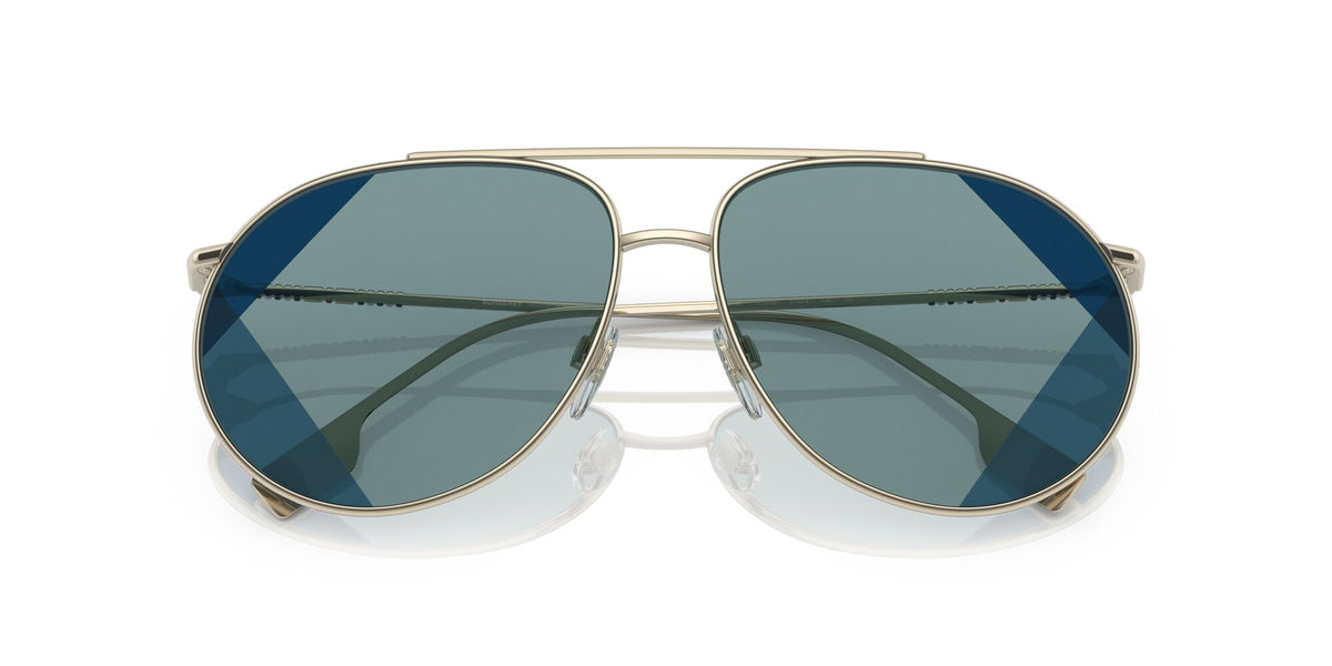 BE 3138 Burberry Alice Light Gold / Blue Uv Print 61 61 / Polycarbonate / Steel / Metal
