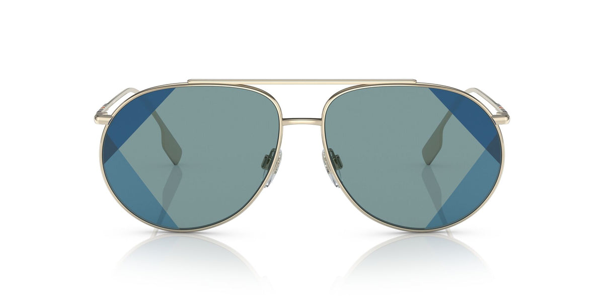 BE 3138 Burberry Alice Light Gold / Blue Uv Print 61 61 / Polycarbonate / Steel / Metal
