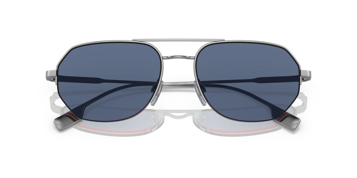 Burberry Henry 0BE3140 100380 57 Gunmetal / Blue Border Black/Red 57 / Plastic / Metal