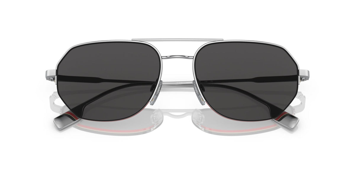 Burberry Henry 0BE3140 100587 57 Silver / Grey Border Black/Red 57 / Plastic / Metal