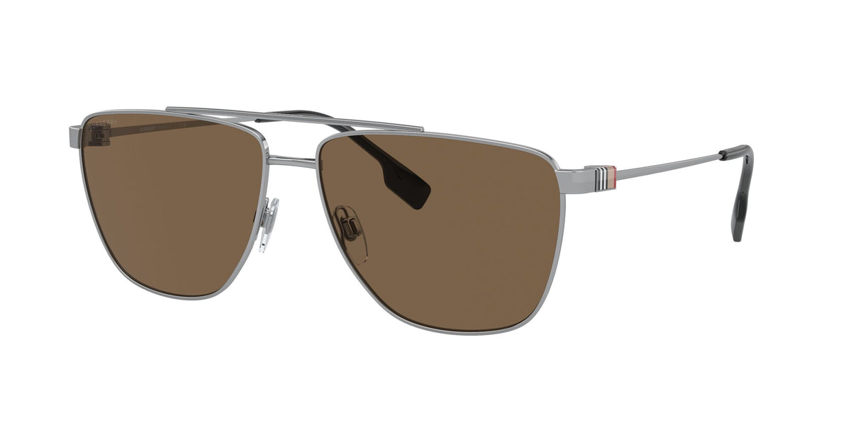 Burberry Blaine 0BE3141 100573 61 Silver / Dark Brown 61 / Polyamide Bio / Metal / Metal