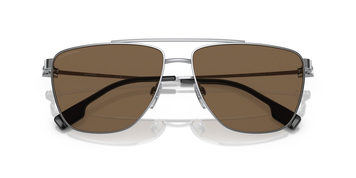Burberry Blaine 0BE3141 100573 61 Silver / Dark Brown 61 / Polyamide Bio / Metal / Metal