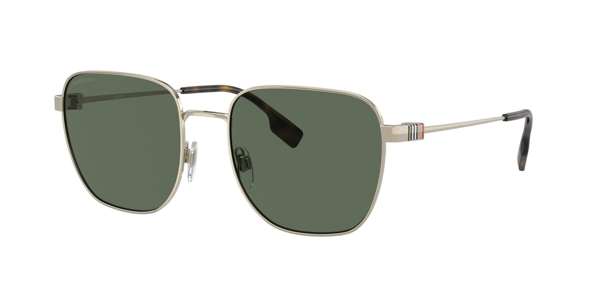 Burberry Drew 0BE3142 110971 55 Light Gold / Green Lens 55 / Polyamide Bio / Metal / Metal