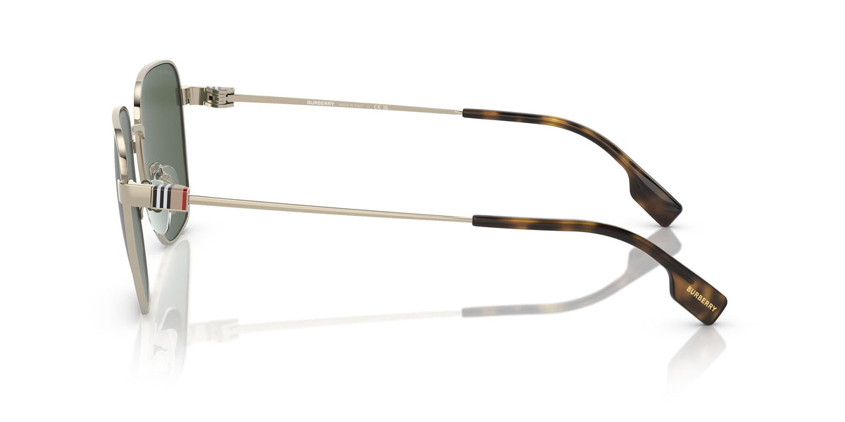Burberry Drew 0BE3142 110971 55 Light Gold / Green Lens 55 / Polyamide Bio / Metal / Metal