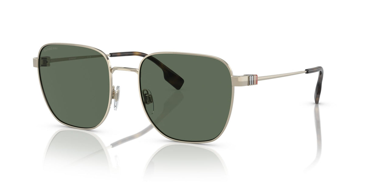 Burberry Drew 0BE3142 110971 55 Light Gold / Green Lens 55 / Polyamide Bio / Metal / Metal