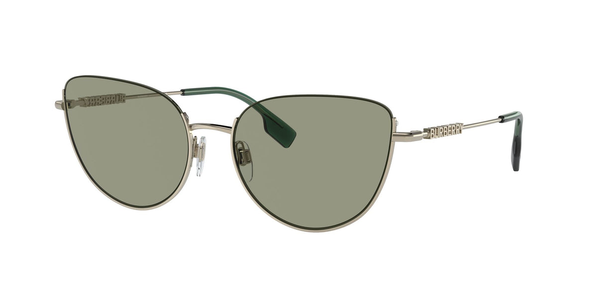 Burberry Harper 0BE3144 1109/2 58 Light Gold / Green Lens 58 / Polyamide Bio / Steel / Metal