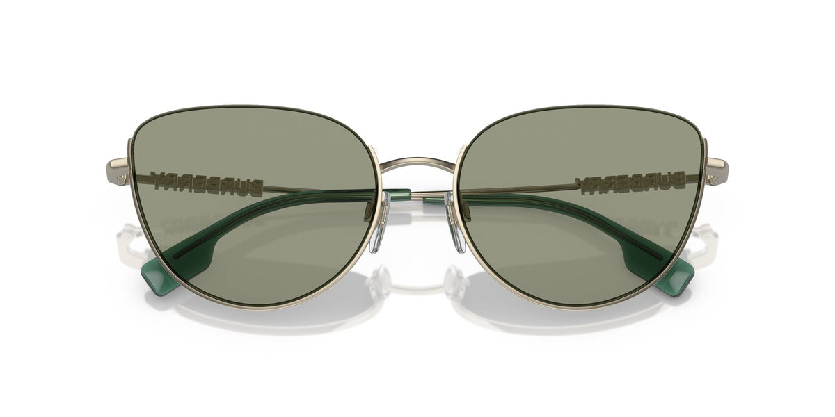 Burberry Harper 0BE3144 1109/2 58 Light Gold / Green Lens 58 / Polyamide Bio / Steel / Metal
