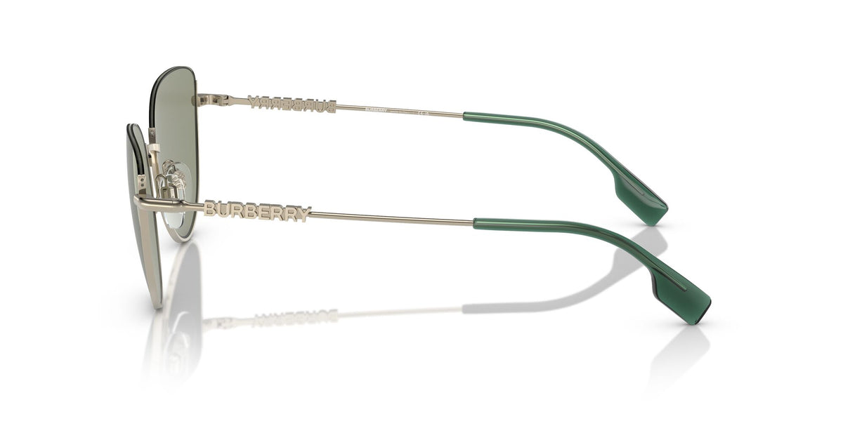 Burberry Harper 0BE3144 1109/2 58 Light Gold / Green Lens 58 / Polyamide Bio / Steel / Metal