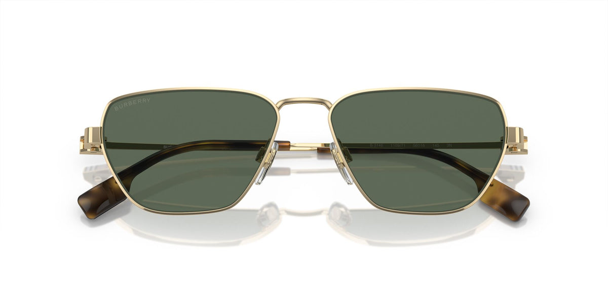 Burberry  0BE3146 110971 56 Light Gold / Dark Green Lens 56 / Polyamide Bio / Metal / Metal