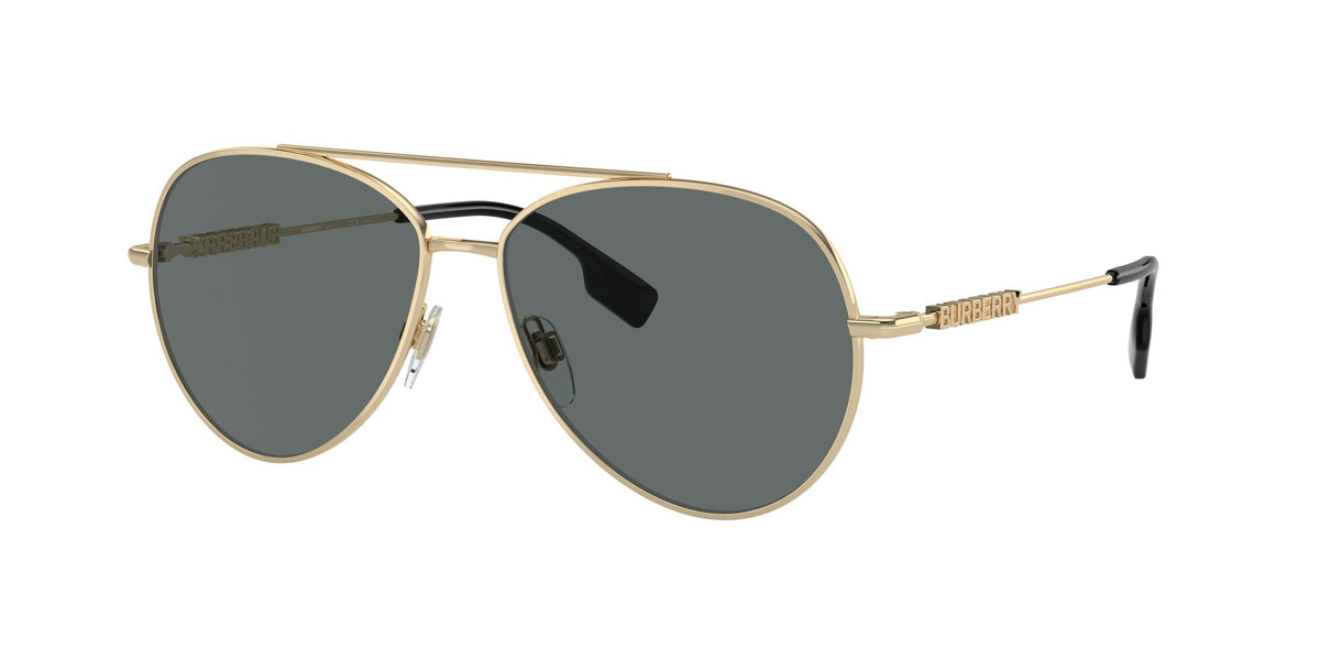 Burberry  0BE3147 110981 58 Light Gold / Dark Grey Polarised 58 / Polycarbonate / Steel / Metal