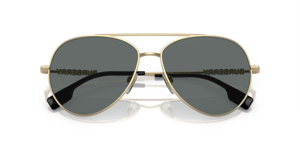 Burberry  0BE3147 110981 58 Light Gold / Dark Grey Polarised 58 / Polycarbonate / Steel / Metal