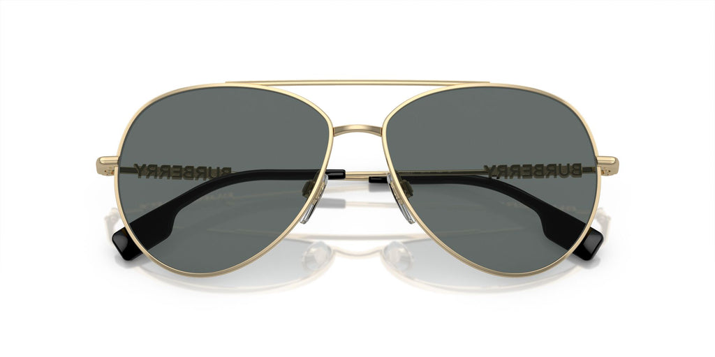Burberry  0BE3147 110981 58 Light Gold / Dark Grey Polarised 58 / Polycarbonate / Steel / Metal