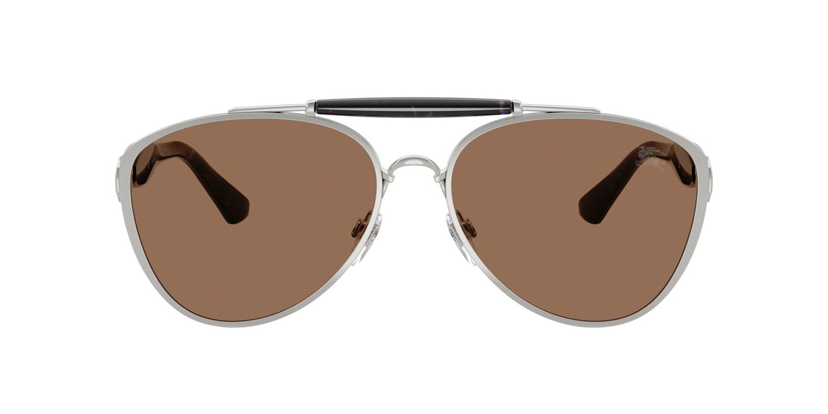Burberry 0BE3160 100573 61 Silver/ Dark Brown