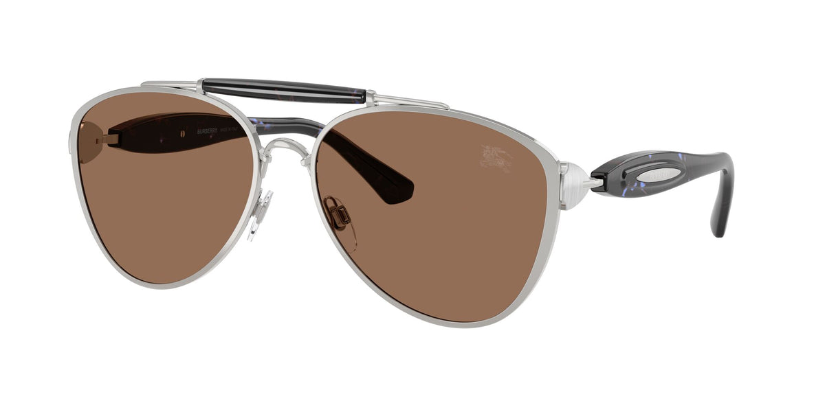 Burberry 0BE3160 100573 61 Silver/ Dark Brown