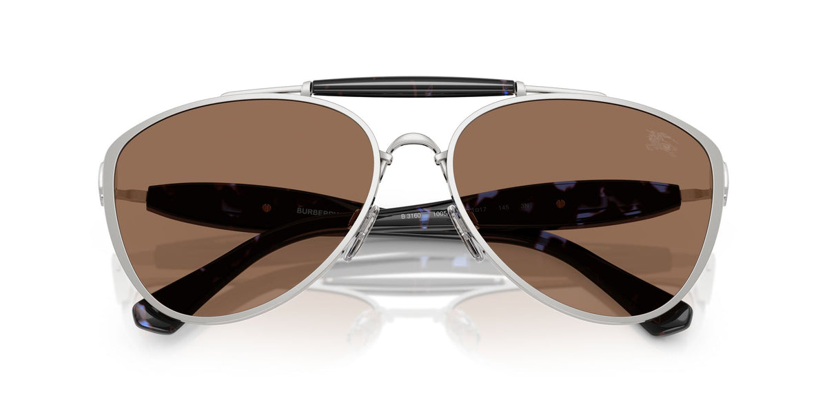 Burberry 0BE3160 100573 61 Silver/ Dark Brown