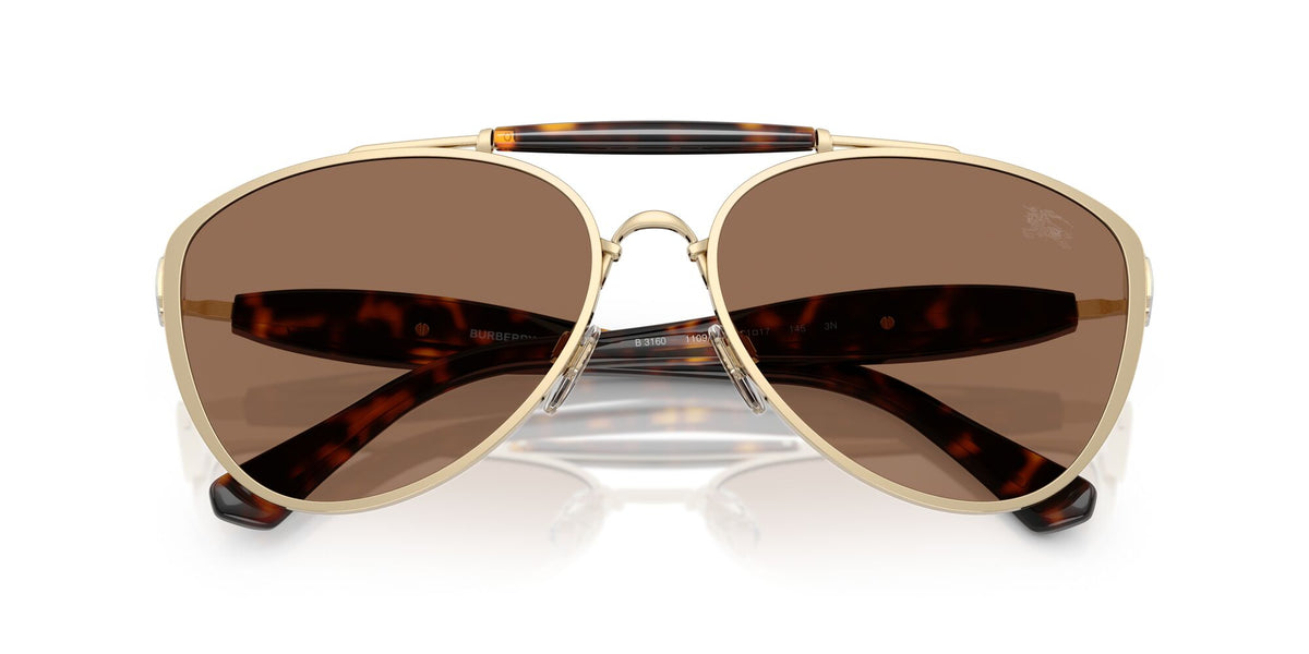 Burberry 0BE3160 110973 61 Light Gold/ Dark Brown