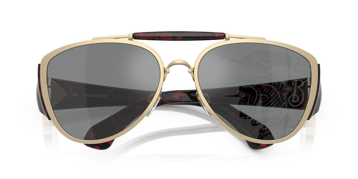 Burberry  0BE3161 1109AI 60 Light Gold/ Dark Grey Tampo Silver