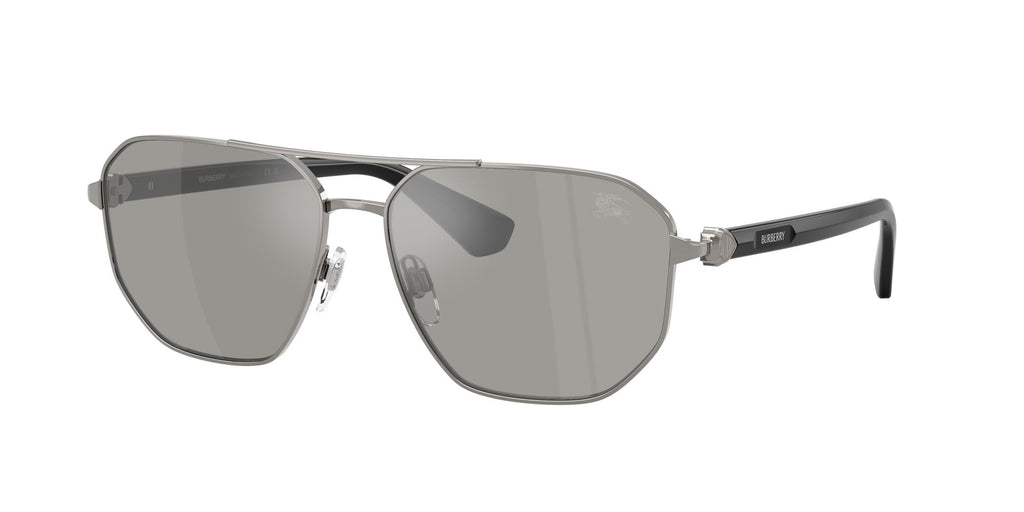 Burberry 0BE3166 10036G 60 Gunmetal/ Light Grey Mirror Silver