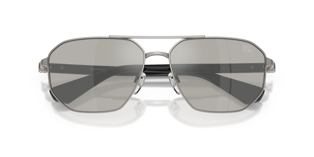 Burberry 0BE3166 10036G 60 Gunmetal/ Light Grey Mirror Silver