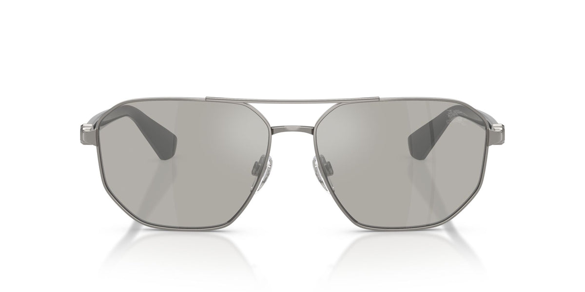Burberry 0BE3166 10036G 60 Gunmetal/ Light Grey Mirror Silver