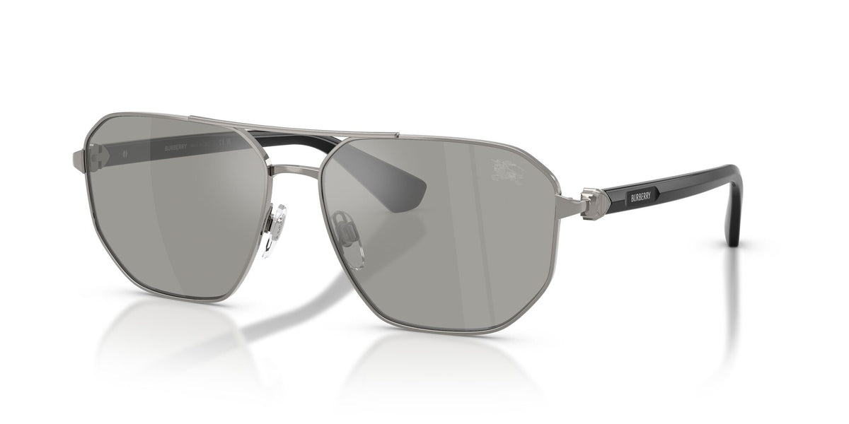 Burberry 0BE3166 10036G 60 Gunmetal/ Light Grey Mirror Silver