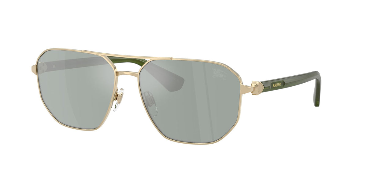 Burberry 0BE3166 110982 60 Light Gold/ Petrol Green Mirror Silver