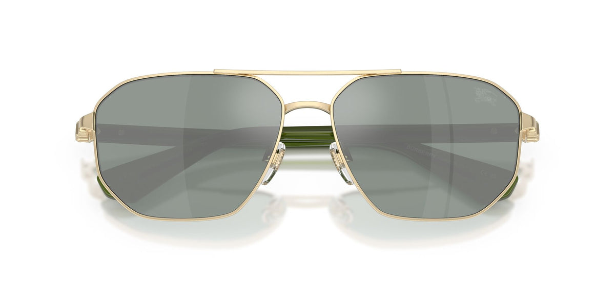 Burberry 0BE3166 110982 60 Light Gold/ Petrol Green Mirror Silver